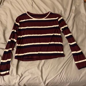 semi cropped stripped shirt